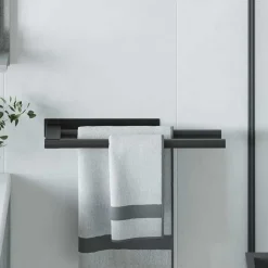 Accessoires De Salle De Bain-vidaXL Porte-serviettes 40 x 9 x 4 cm Acier inoxydable Noir