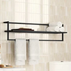 Accessoires De Salle De Bain-vidaXL Porte-serviettes 95x25x22 cm Fer Noir