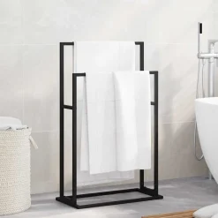 Accessoires De Salle De Bain-vidaXL Porte-serviettes sur pied 48x24x78,5 cm Fer Noir