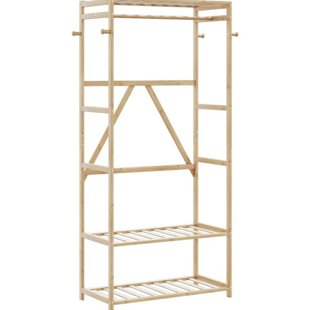 vidaXL Porte-vêtement avec étagères 80x40x175 cm bambou