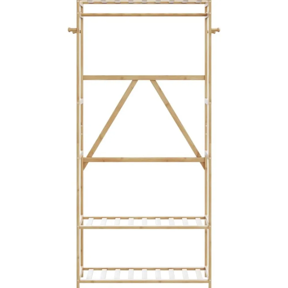 vidaXL Porte-vêtement avec étagères 80x40x175 cm bambou