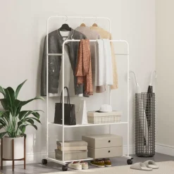 vidaXL Porte-vêtements avec étagère avec roue 80 x 53 x 156 cm