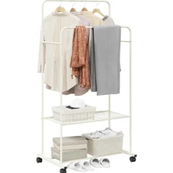 vidaXL Porte-vêtements avec étagère avec roue 80 x 53 x 156 cm