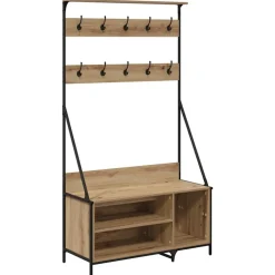 vidaXL Porte-vêtements avec étagère Chêne artisanal 100 x 41 x 184 cm