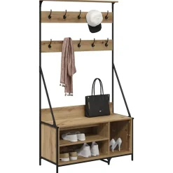 vidaXL Porte-vêtements avec étagère Chêne artisanal 100 x 41 x 184 cm