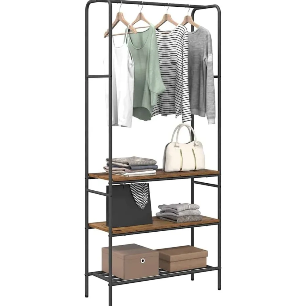 vidaXL Porte-vêtements 77 x 30 x 171 cm Bois d'ingénierie
