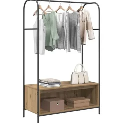 vidaXL Porte-vêtements Chêne brun 100 x 44 x 160 cm Bois d'ingénierie