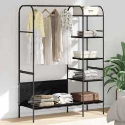 vidaXL Porte-vêtements Noir 120 x 44 x 160 cm Bois d'ingénierie
