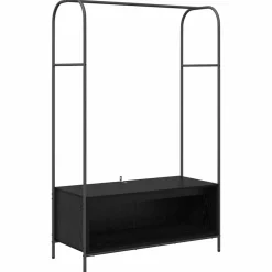 Produits Ménagers-vidaXL Porte-vêtements Noir 100 x 44 x 160 cm Bois d'ingénierie Chêne noir