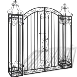 vidaXL Portillon ornemental de jardin Fer forgé 122 x 20,5 x 134 cm