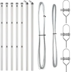 vidaXL Poteau de clôture. 7 pcs Argenté Acier