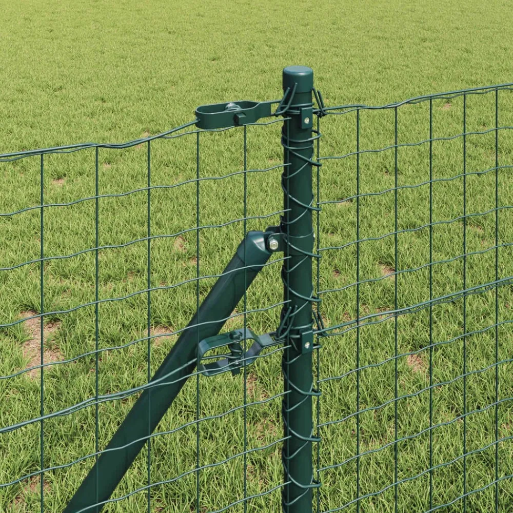 Clôtures & Barrières-vidaXL Poteau de clôture. 2 pcs 50 cm Acier peint par poudre Vert