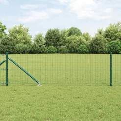 Clôtures & Barrières-vidaXL Poteau de clôture. 26 pcs Gris 3,2 x 3,2 x 105 cm Vert
