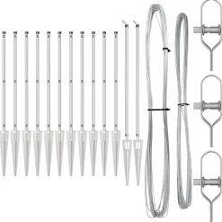 vidaXL Poteau de clôture. 13 pcs Argenté Acier