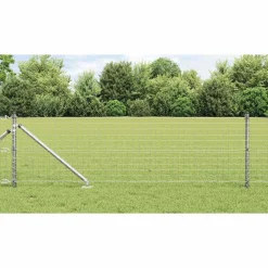 vidaXL Poteau de clôture. 13 pcs Argenté Acier