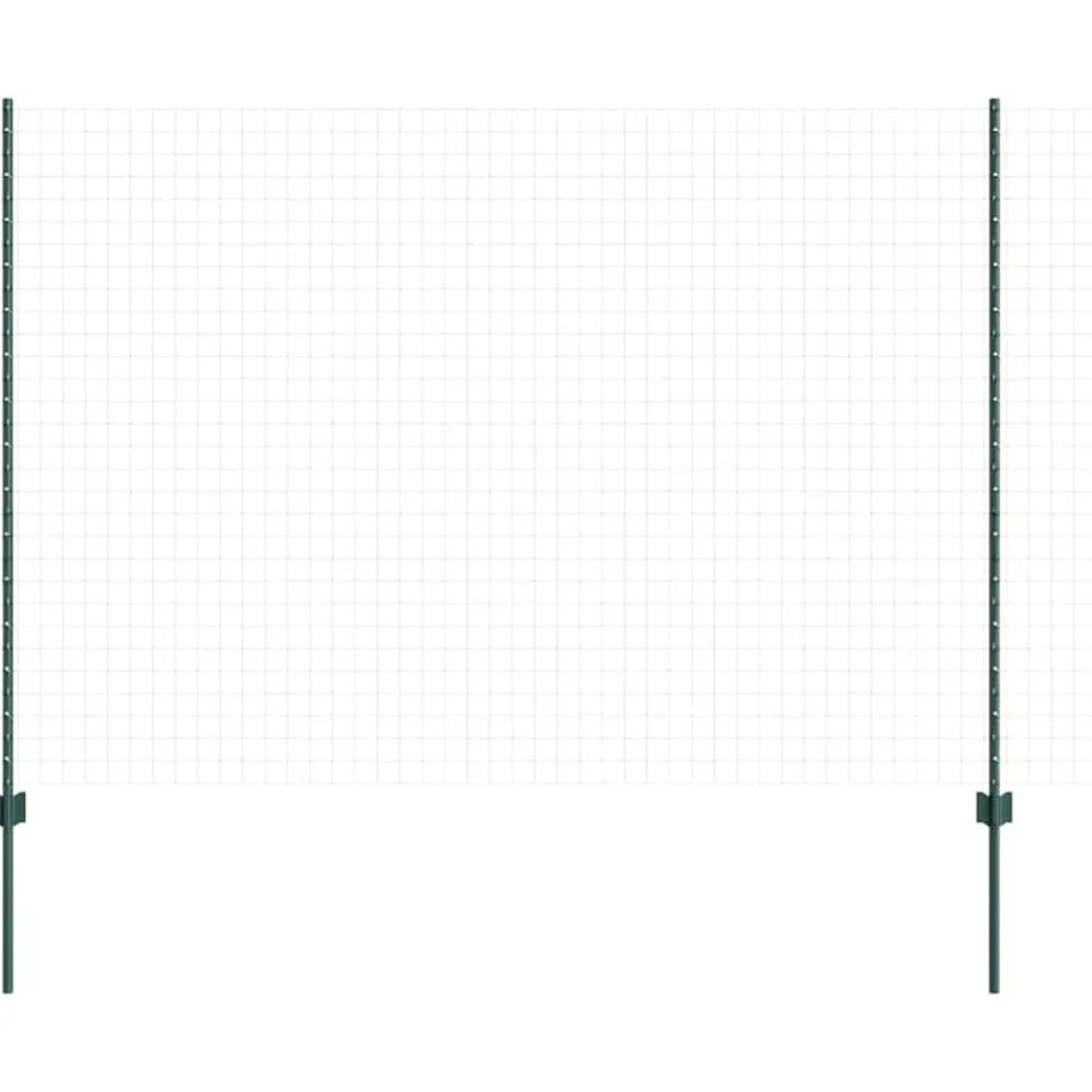 Clôtures & Barrières-vidaXL Poteau de clôture. 22 pcs Vert 200 cm Acier Acier/vert