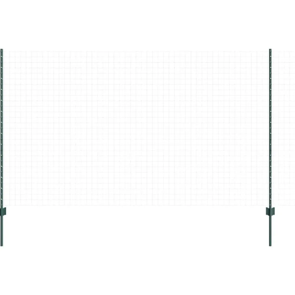 Clôtures & Barrières-vidaXL Poteau de clôture. 44 pcs Vert 180 cm Acier Acier/vert
