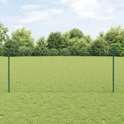 vidaXL Poteau de clôture. 44 pcs Vert 140 cm Acier