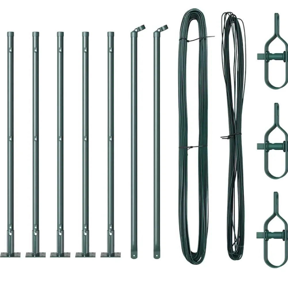 vidaXL Poteau de clôture. 7 pcs Acier