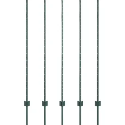 Clôtures & Barrières-vidaXL Poteau de clôture. 5 pcs Vert 140 cm Acier Acier/vert