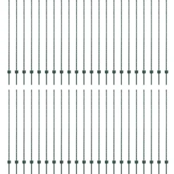Clôtures & Barrières-vidaXL Poteau de clôture. 44 pcs Vert 200 cm Acier Acier/vert