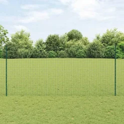 Clôtures & Barrières-vidaXL Poteau de clôture. 11 pcs Vert 140 cm Acier Acier/vert