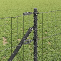 vidaXL Poteau de clôture. 7 pcs Acier