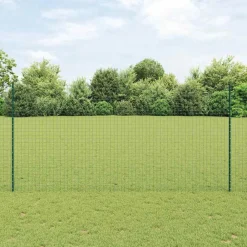 Clôtures & Barrières-vidaXL Poteau de clôture. 5 pcs Vert 150 cm Acier Acier/vert