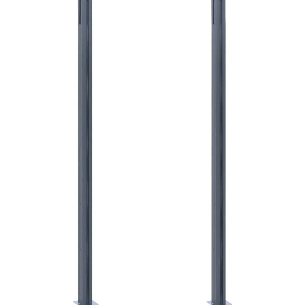 Clôtures & Barrières-vidaXL Poteaux de clôture 2 pcs 185 cm Aluminium Gris foncé