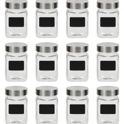 Arts De La Table & Arts Culinaires-vidaXL Pots de conservation avec autocollant 12 pcs 300 ml