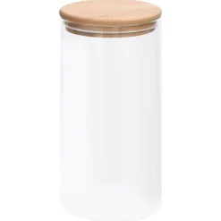 vidaXL Pots de conservation en verre couvercle en bambou 4 pcs 1200 ml