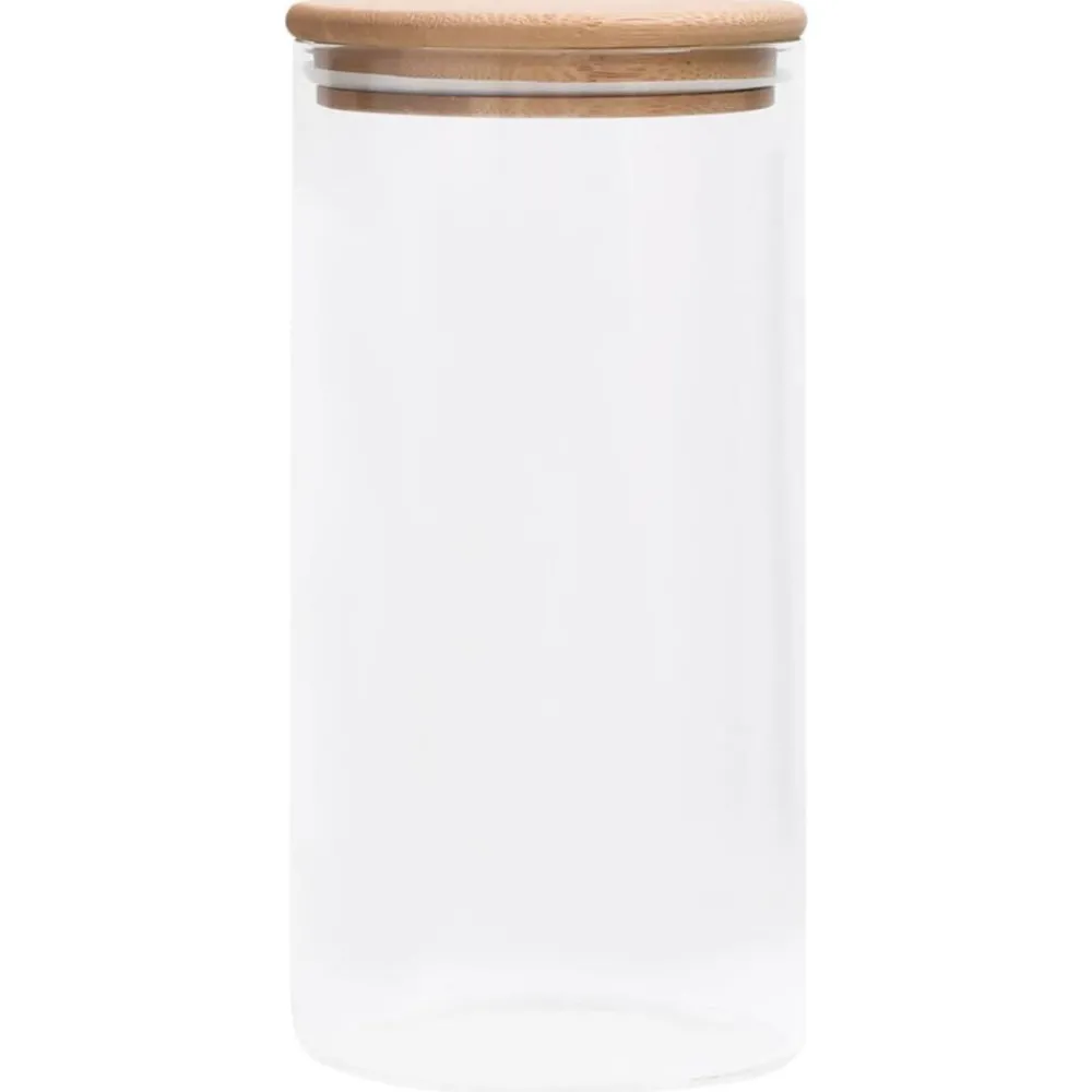 vidaXL Pots de conservation en verre couvercle en bambou 4 pcs 1200 ml
