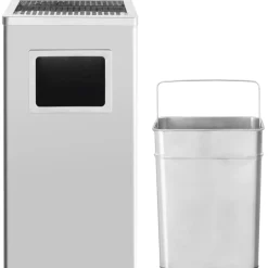 vidaXL Poubelle à cendrier d'hôtel 45 L Acier inoxydable