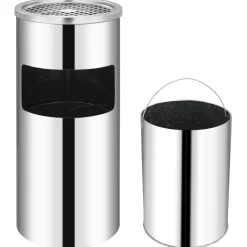 vidaXL Poubelle à cendrier murale Acier inoxydable 26 L