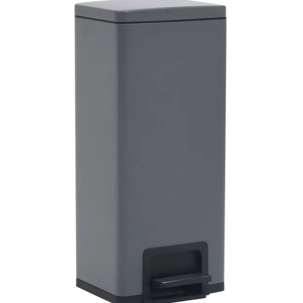 Produits Ménagers-vidaXL Poubelle à pédale anti-empreinte 30 L Acier inoxydable Gris