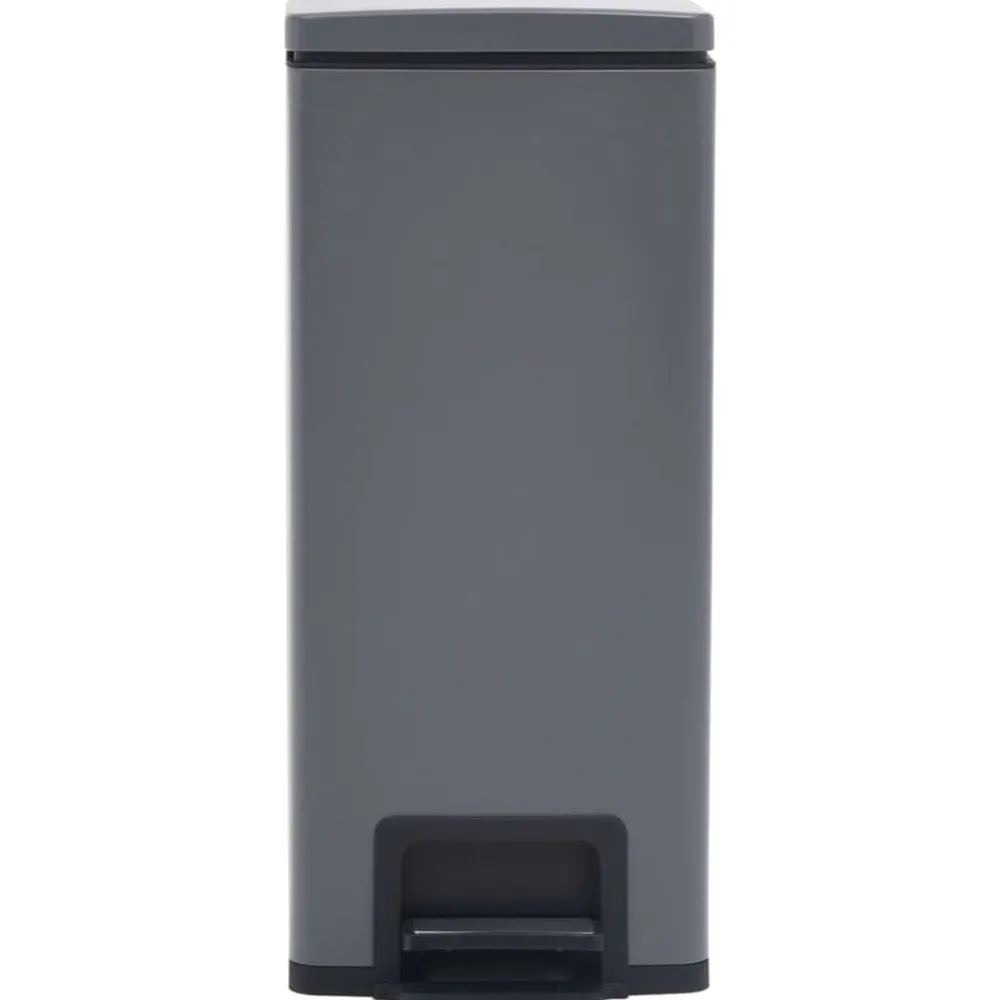 Produits Ménagers-vidaXL Poubelle à pédale anti-empreinte 30 L Acier inoxydable Gris