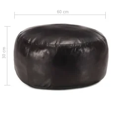 Poufs-vidaXL Pouf 60 x 30 cm Cuir véritable de chèvre Noir