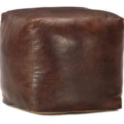 vidaXL Pouf 40 x 40 x 40 cm Cuir véritable de chèvre