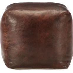 vidaXL Pouf 40 x 40 x 40 cm Cuir véritable de chèvre