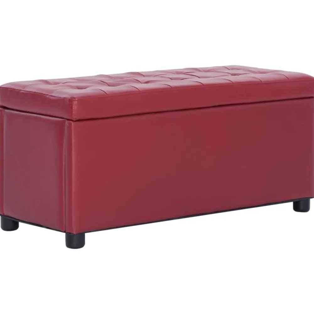 vidaXL Pouf de rangement 87,5 cm Similicuir
