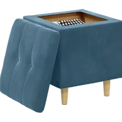 vidaXL Pouf de rangement avec coussin 40 x 40 x 45 cm Velours
