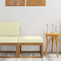 vidaXL Pouf d'Extérieur Bois d'Acacia Massif Naturel