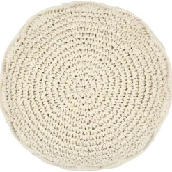 vidaXL Pouf fait à la main en macramé 45 x 30 cm Coton
