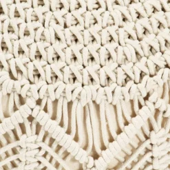 vidaXL Pouf fait à la main en macramé 45 x 30 cm Coton