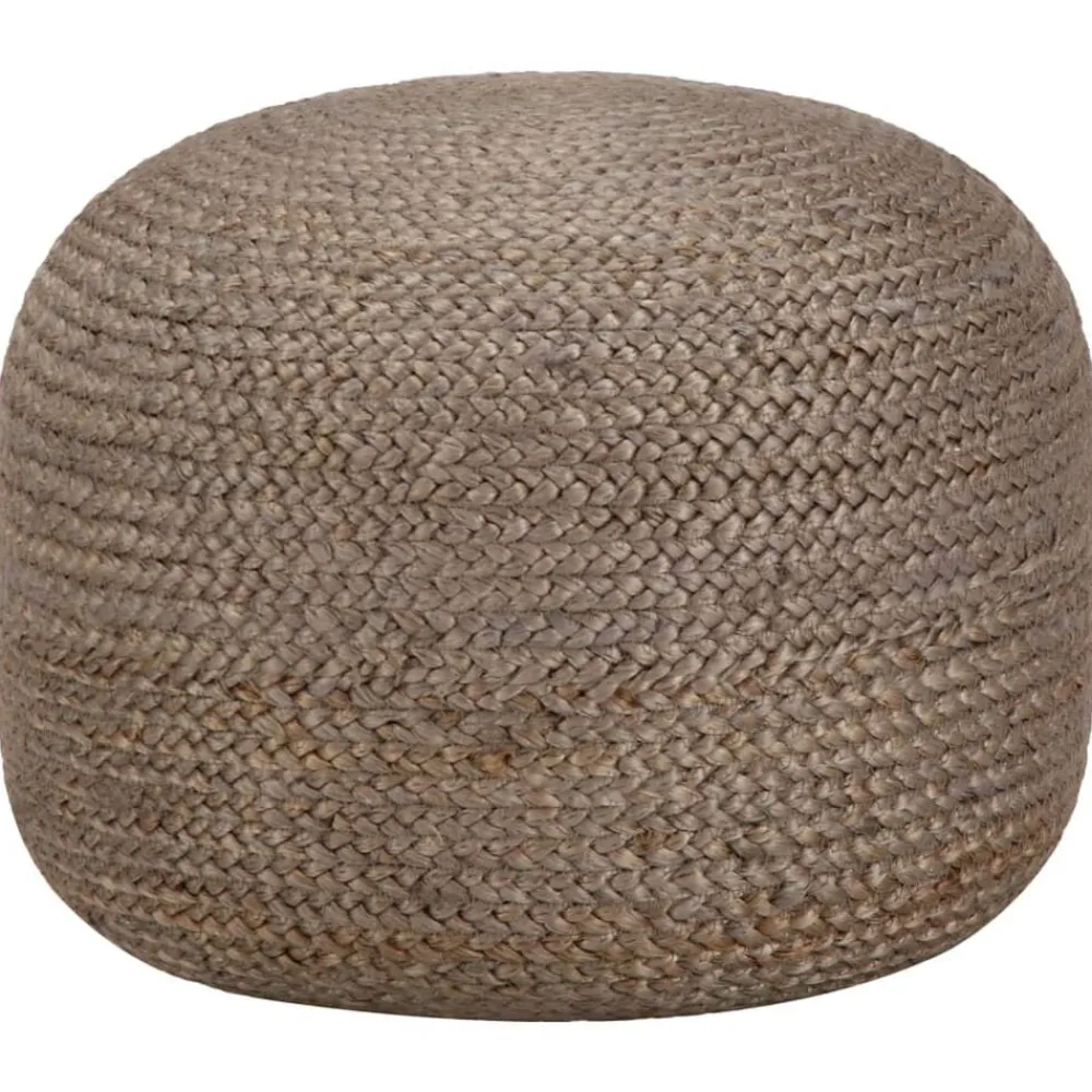 Poufs-vidaXL Pouf fait à la main 45 x 30 cm Jute Gris clair