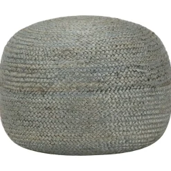 Poufs-vidaXL Pouf fait à la main 45 x 30 cm Jute Vert olive