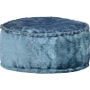 Poufs-vidaXL Pouf Rond Velours 40x20 cm Bleu