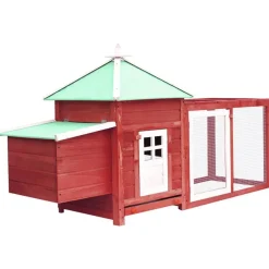 Articles Pour Animaux De Compagnie-vidaXL Poulailler avec nichoir 190x72x102cm Bois de sapin massif Rouge