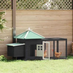 Articles Pour Animaux De Compagnie-vidaXL Poulailler avec nichoir 190x72x102 cm Bois de sapin massif Gris