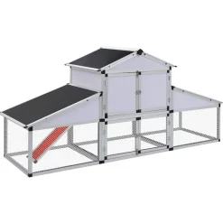 vidaXL Poulailler avec rampes et nichoir Aluminium